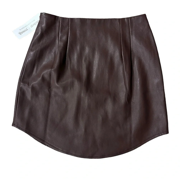 bishop + young Dresses & Skirts - Bishop+ Young NWT Marcela brown vegan leather skirt